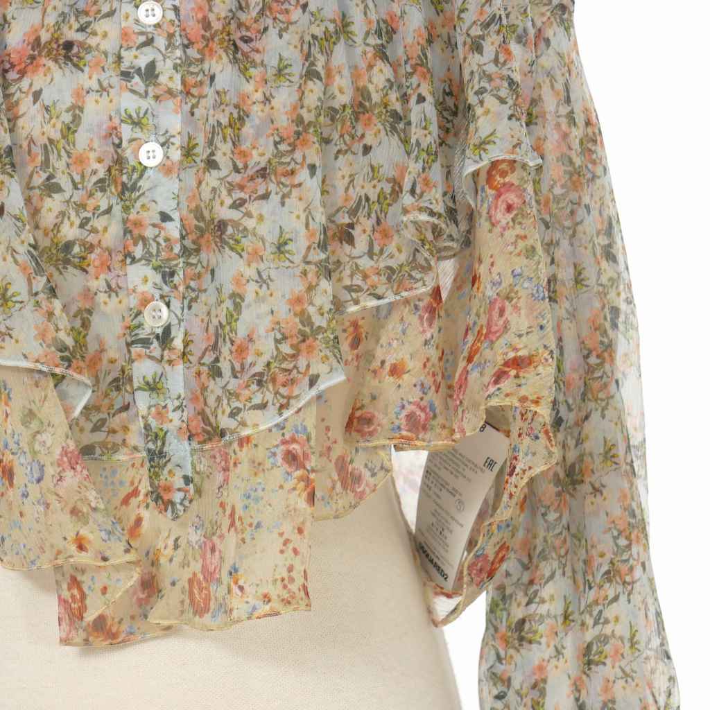 ディースクエアード DSQUARED2 22SS シアー 花柄 レイヤードシャツ 