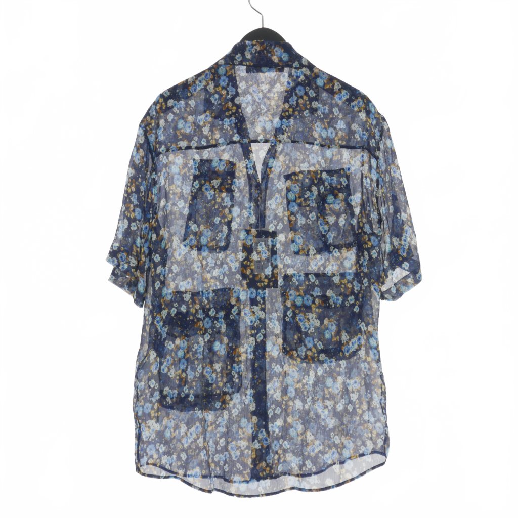 ディースクエアード DSQUARED2 22SS フラワープリント シルクシャツ ブラウス 38 ネイビー 紺 S72DL0698 国内正規 レディース DSQUARED2 ディースクエアード 22SS フラワープリント シルク