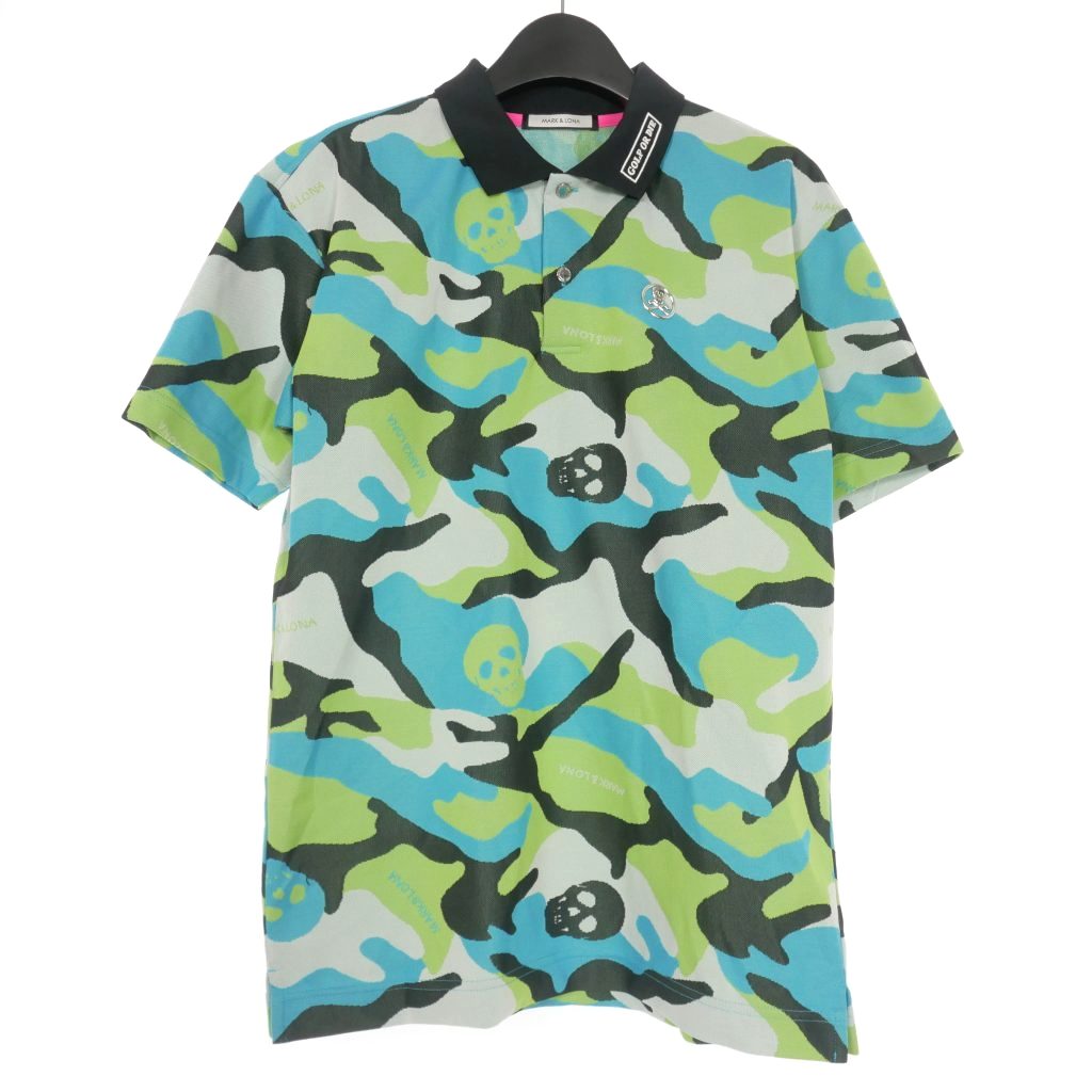 MARK&LONA マーク＆ロナ 半袖フリルポロシャツ ブラック M ゴルフ na1705a