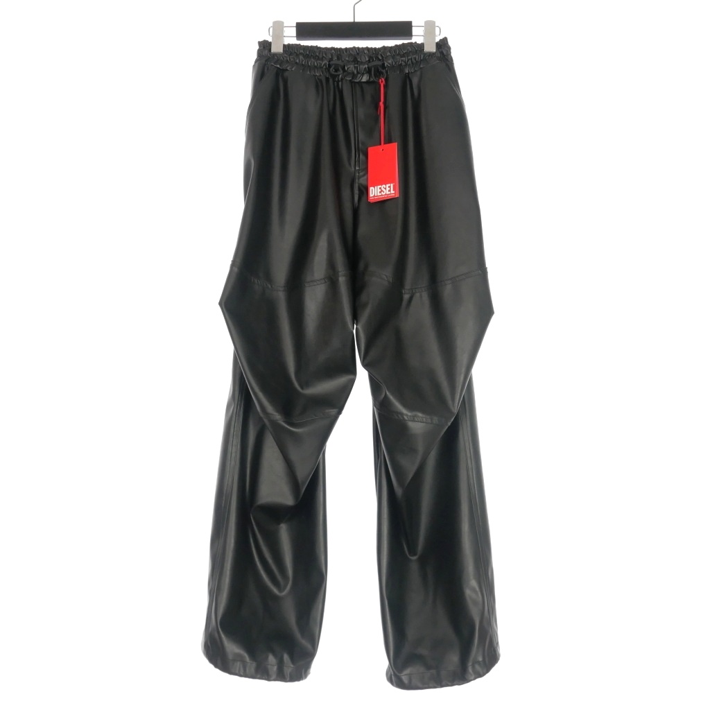 DIESEL フェイクレザーパンツ ディーゼルフェイクレザーパンツ 黒 ブラックパンツ diesel