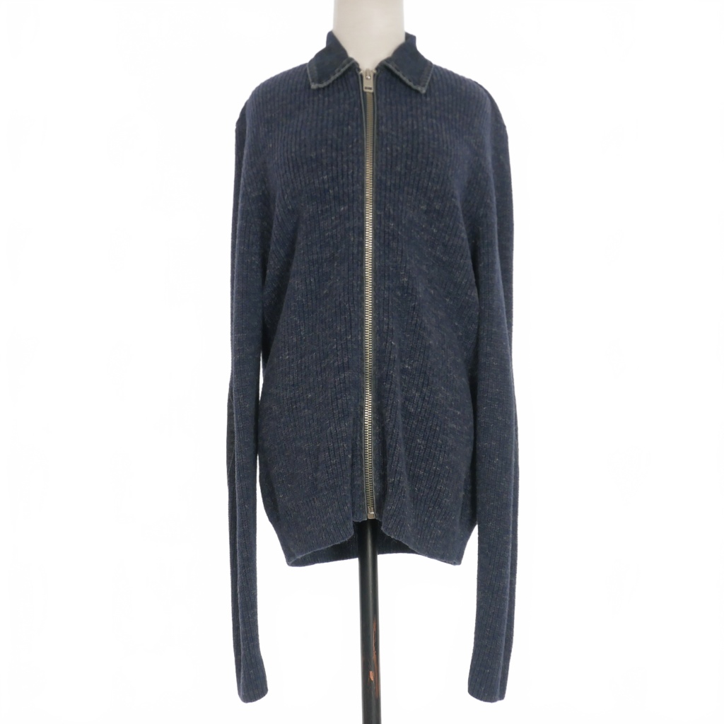 DIESEL ネイビー ジップアップニットセーター