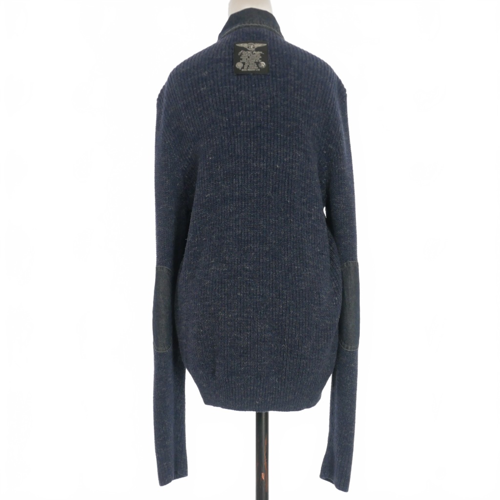 DIESEL ネイビー ジップアップニットセーター