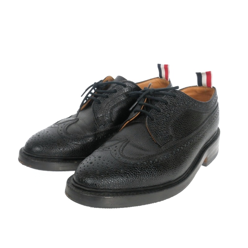 THOM BROWNE トムブラウン 定番 ウイングチップ 革靴 ブラック THOM BROWNE トムブラウン 定番 ウイングチップ 革靴 ブラック