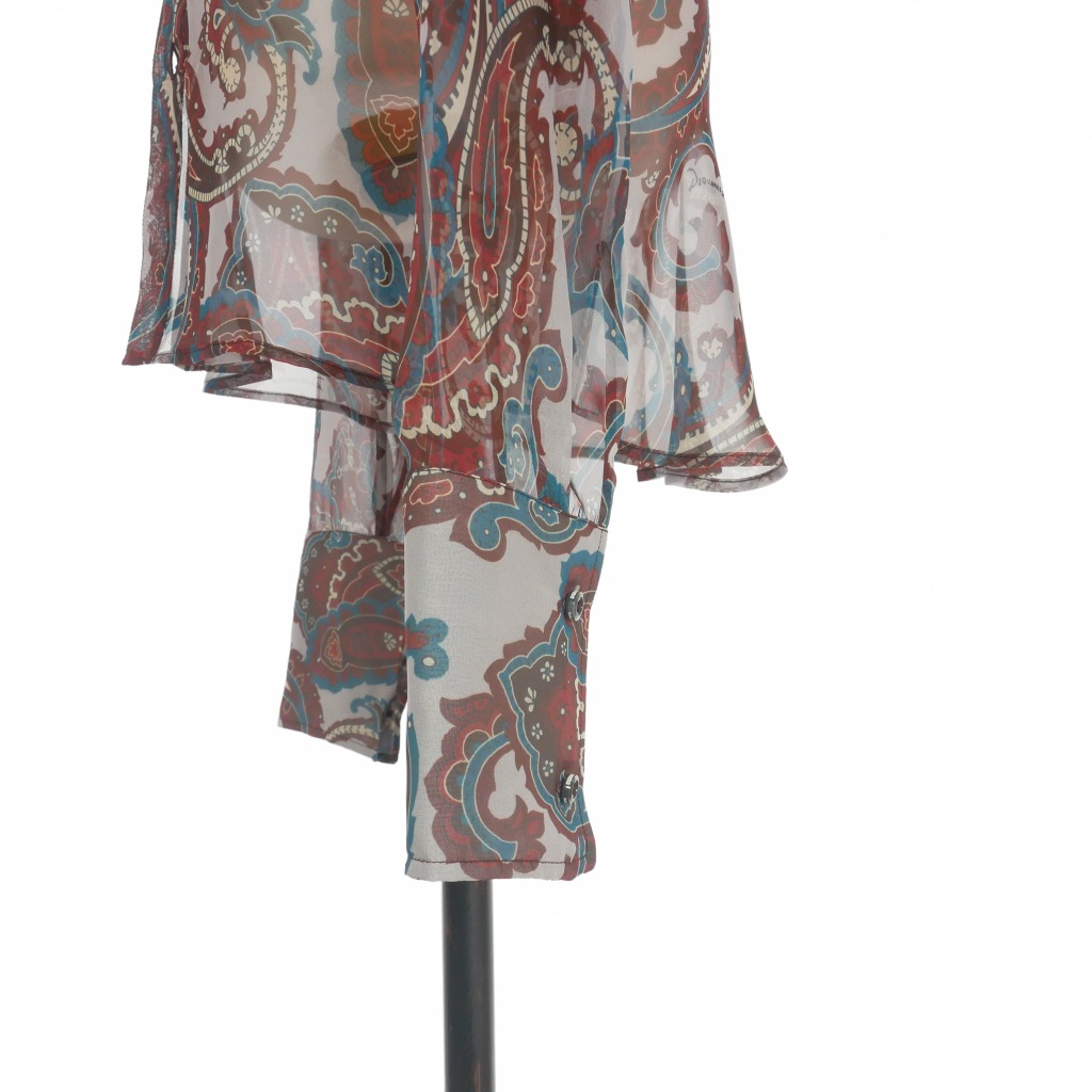 ディースクエアード DSQUARED2 22AW Retro Blossom Poly Chiffon Shirt 総柄 ロングスリーブシャツ ブラウス 長袖 38 ネイビー S72DL0711 DSQUARED2 ディースクエアード 22AW Retro Blossom Poly Chiffon