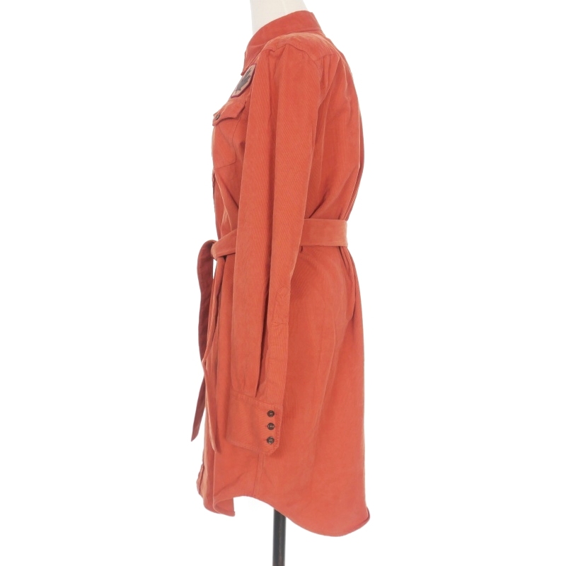 【中古】未使用品 ディースクエアード DSQUARED2 22AW ワッペン付き コーデュロイシャツワンピース ドレス 長袖 38 未使用品 ディースクエアード DSQUARED2 22AW ワッペン付き