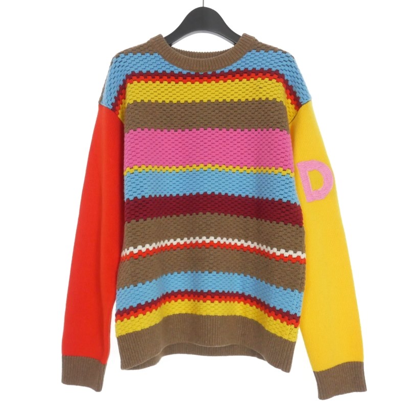 未使用品 ディースクエアード DSQUARED2 22AW マルチボーダー クルー 