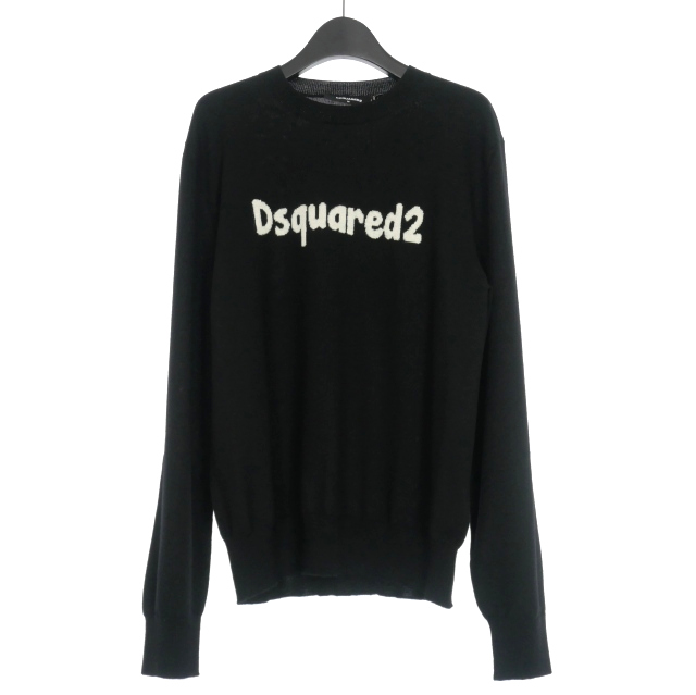 未使用品 ディースクエアード DSQUARED2 22AW ロゴ クルーネックニット 
