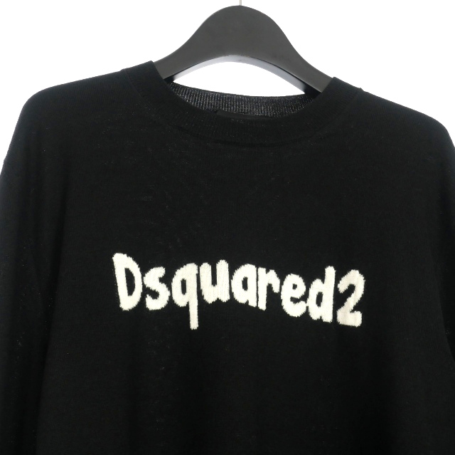 未使用品 ディースクエアード DSQUARED2 22AW ロゴ クルーネックニット 