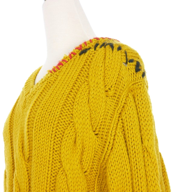 マルニ MARNI 22AW コントラストステッチ ケーブルニット セーター 