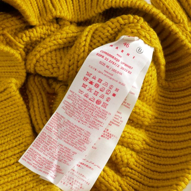 マルニ MARNI 22AW コントラストステッチ ケーブルニット セーター 