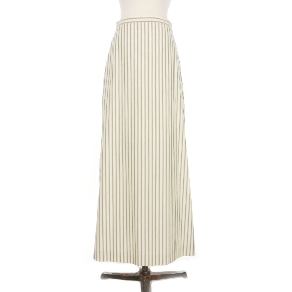 オーラリー AURALEE ストライプ スカート ロングスカート 1 ベージュ  