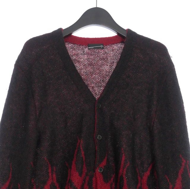 ラッドミュージシャン モヘヤカーディガン ファイヤーパターン フレア