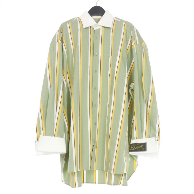 ラフシモンズ RAF SIMONS 22SS オーバーサイズ ストライプシャツ 長袖 