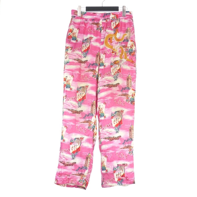 ダブレット doublet 20AW ALOHA KUNG FU PANTS アロハ サテンパンツ S  