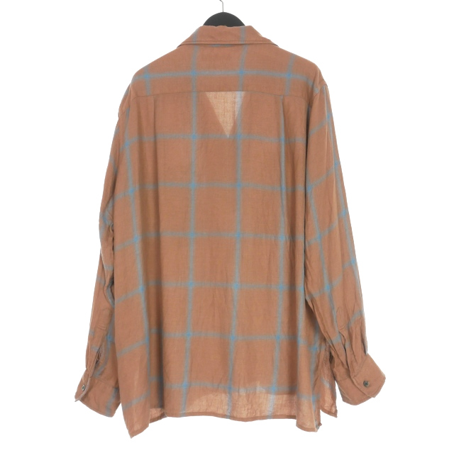 ヨーク YOKE 24AW RAYON WOOL PLAID OPEN COLLAR SHIRT オープンカラー 