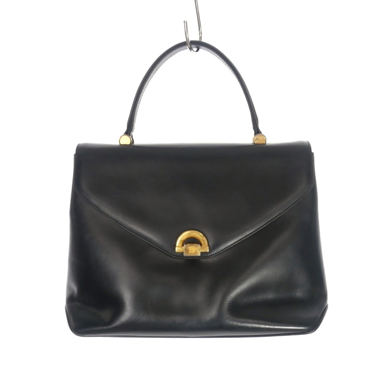 バリー BALLY Lock Me トップハンドルバッグ レザー 鞄 ブラック 黒  