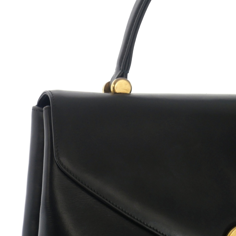 バリー BALLY Lock Me トップハンドルバッグ レザー 鞄 ブラック 黒  