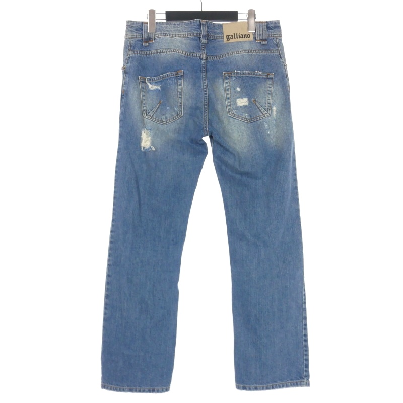 ガリアーノ GALLIANO クラッシュ デニムパンツ ジーンズ 27 41