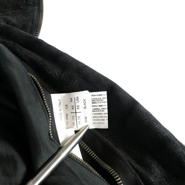 リックオウエンス Rick Owens ハイネック フーデッドレザー
