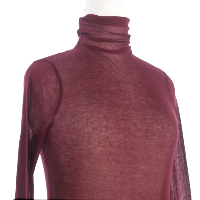 未使用品 アンドゥムルメステール ANN DEMEULEMEESTER 23AW KAISU タートルネック ニットカットソー 長袖 M バーガンディ 赤 2302-W-JTS15- 未使用品 アンドゥムルメステール ANN DEMEULEMEESTER 23AW