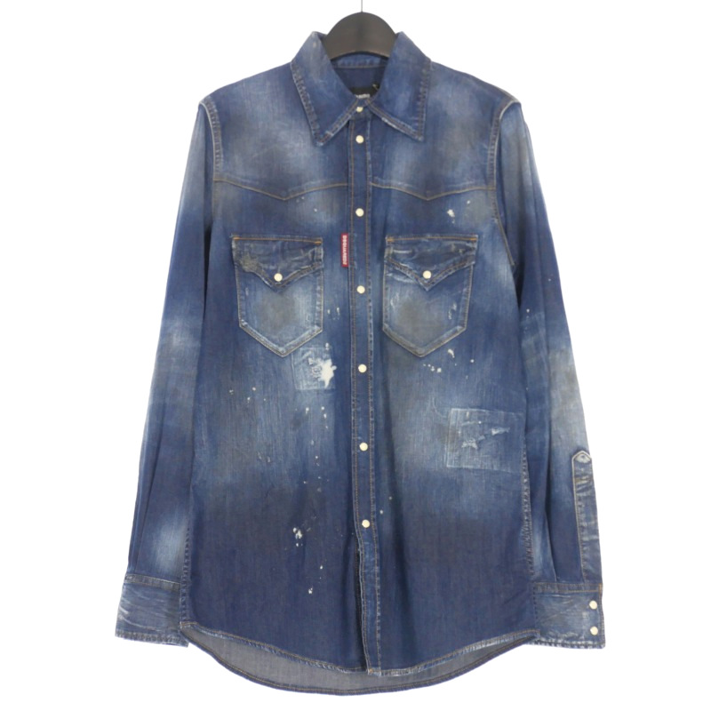 未使用品 ディースクエアード DSQUARED2 24SS FASHION WESTERN SHIRT 