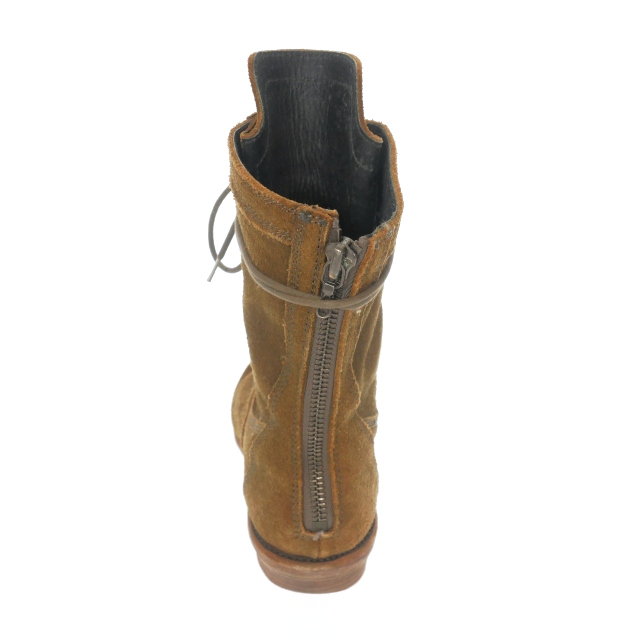 ユリウス JULIUS 08AW バックジップ コンバットブーツ スエード 靴 1