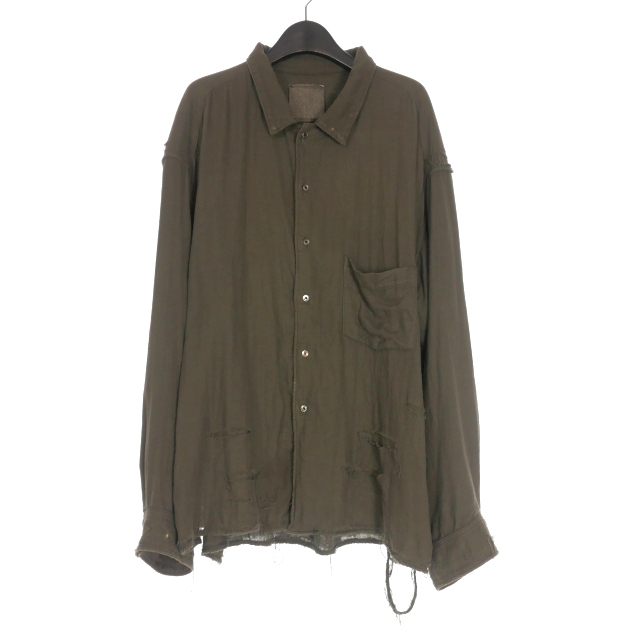 アンセルム ANCELLM 24SS DOUBLEGAUZE CRASH LS SHIRT ダブルガーゼ