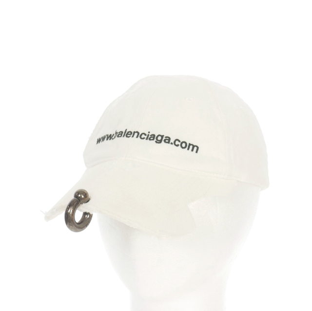 バレンシアガ BALENCIAGA フロントピアス ロゴ刺繍 キャップ 帽子