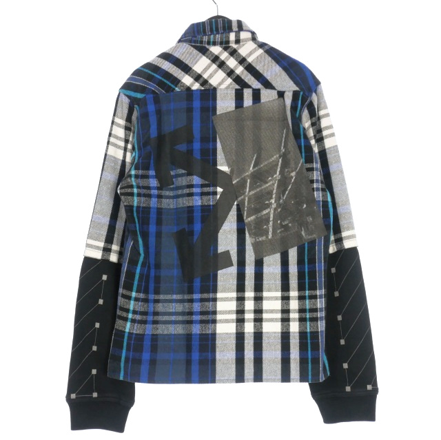 オフホワイト OFF WHITE 19SS 袖切替 バックプリント チェック