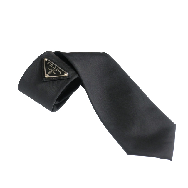 PRADA ネクタイ 黒 PRADA - プラダ ネクタイ ソリッドタイ 無地
