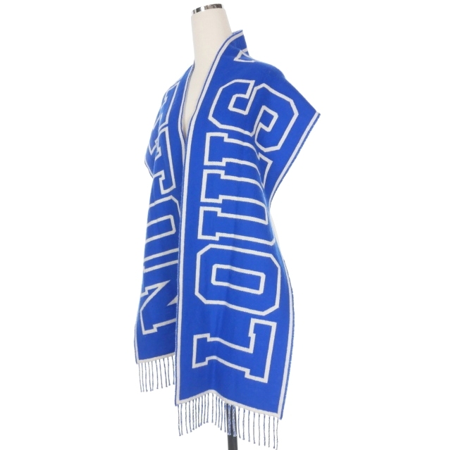 LOUIS VUITTON カシミヤ マフラー ブルー LOUIS VUITTON カシミヤ