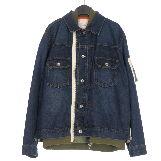 サカイ sacai 25SS Denim x Nylon Twill Jacket ドッキング