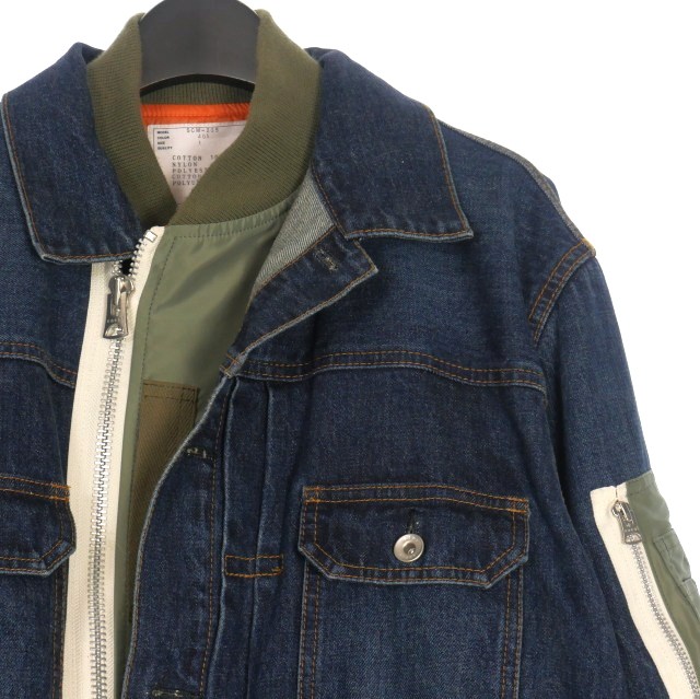 サカイ sacai 25SS Denim x Nylon Twill Jacket ドッキングデニム