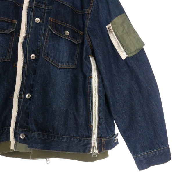 サカイ sacai 25SS Denim x Nylon Twill Jacket ドッキングデニム
