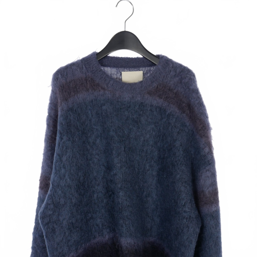 YOKE ROTHKO BORDER CREW NECK DUSTY NAVY YOKE ROTHKO BORDER CREW