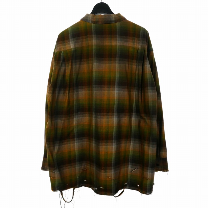 アンセルム ANCELLM 24AW CHECK CRASH LS SHIRT ダメージ加工