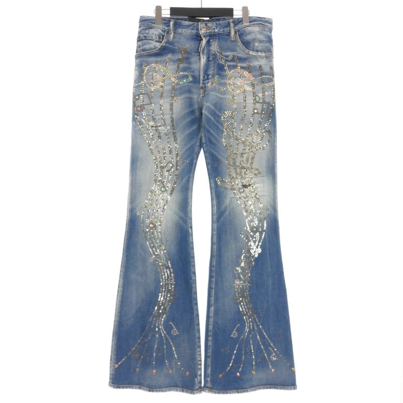 ディースクエアード DSQUARED2 23AW BOB JEAN ラインストーン フレア 