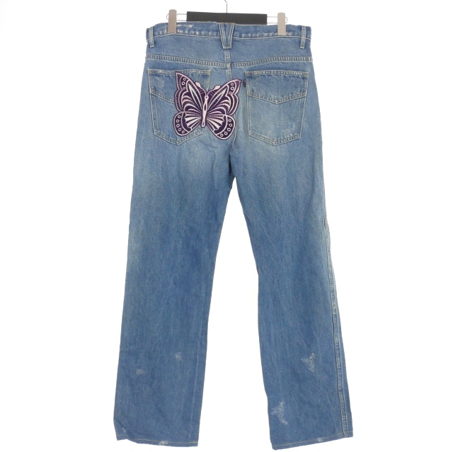 Needles p&m Emb. キノコ刺繍デニムベスト NEEDLES〉 限定デニム