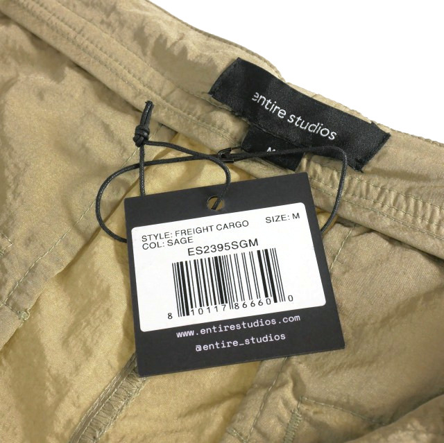 【中古】未使用品 エンタイアスタジオ entire studio FREIGHT CARGO ナイロンカーゴパンツ M SAGE ES2395  メンズ 未使用品 エンタイアスタジオ entire studio FREIGHT CARGO ナイロン