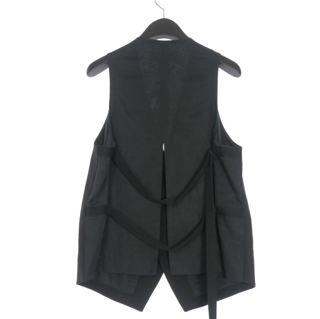 ANN DEMEULEMEESTER ブラックベスト XXS 未使用品 アンドゥムルメステール ANN DEMEULEMEESTER 24SS