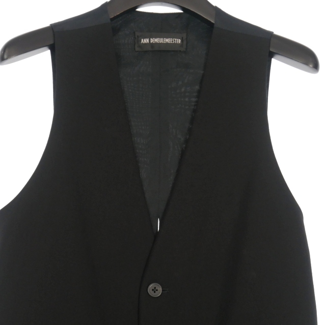 ANN DEMEULEMEESTER ベスト 36 ブラック 未使用品 アンドゥムルメステール ANN DEMEULEMEESTER 24SS