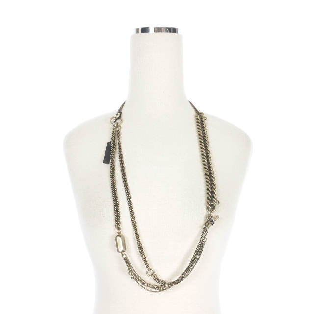 ANN DEMEULEMEESTER チェーンネックレス Ann Demeulemeesterシルバー925製多重チェーン ネックレス