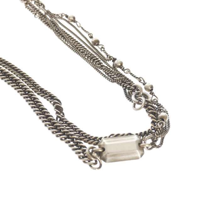 ANN DEMEULEMEESTER チェーンネックレス Ann Demeulemeesterシルバー925製多重チェーン ネックレス