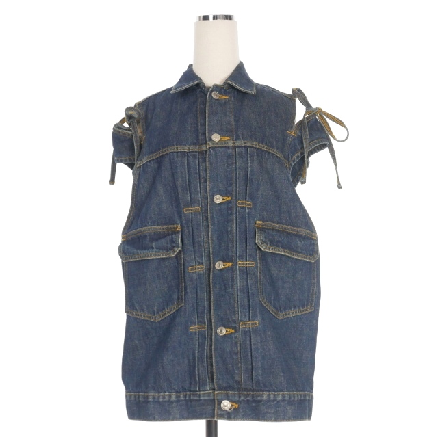 soduk リボンデニムベスト ribbon denim vest soduk デニム