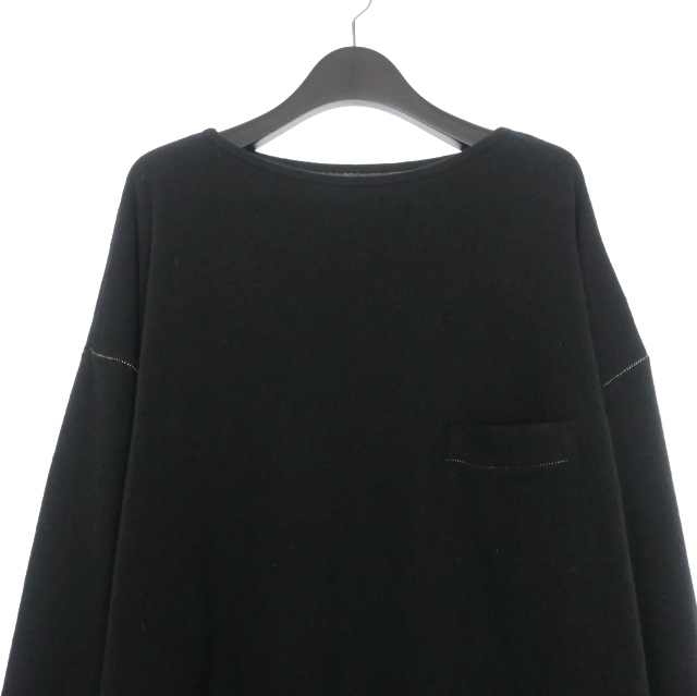 q*様 【ヨウジヤマモト】ブラック長袖ニット ワイズ Y's ヨウジヤマモト ビッグシルエット ステッチ ニット