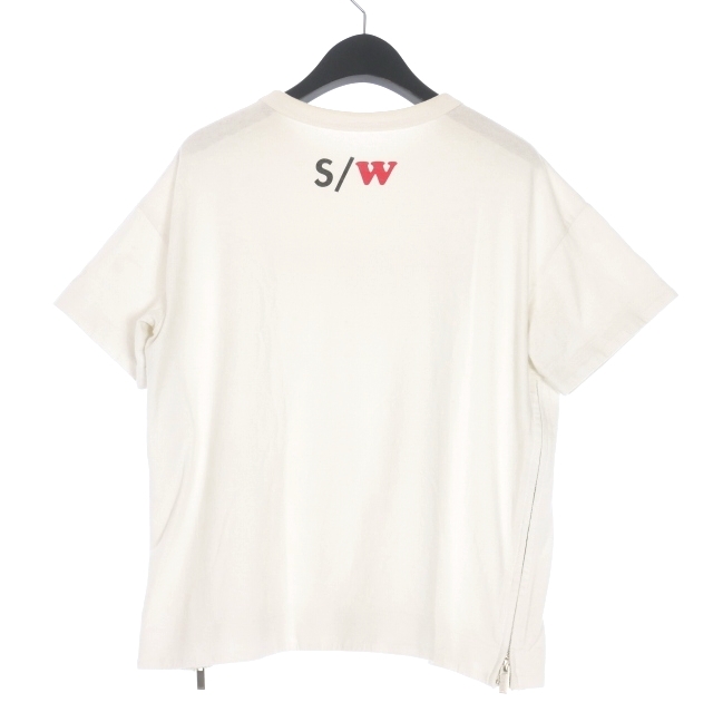 サカイ sacai 19SS S/W サイドジップ ロゴ プリント ショートスリーブ 