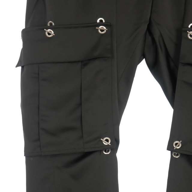 【中古】ターク TAAKK SATIN EYELET TROUSERS サテンアイレットトラウザーズ パンツ スラックス 3 ブラック 黒 TA20AW-PT032 メンズ ターク TAAKK SATIN EYELET TROUSERS サテンアイレットトラウザーズ