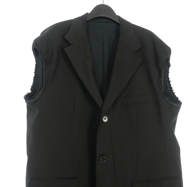 RAF SIMONS 23SS Sleeveless Blazer with Elastic Sleeves Black S | eBay