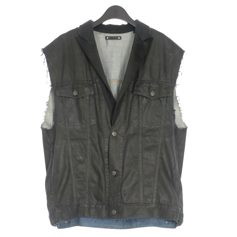 【中古】マインデニム MINEDENIM B.Covered Denim Tuxedo Gile デニムベスト ジレ 3 ブラック 黒 2203-8006-99-032 メンズ マインデニム MINEDENIM B.Covered Denim Tuxedo Gile デニムベスト