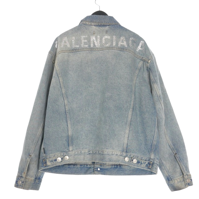 バレンシアガ BALENCIAGA 19SS バックラインストーンロゴ デニム